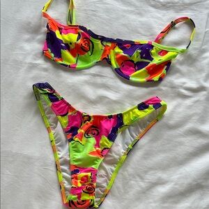 Mirror Palais Neon Floral Bikini